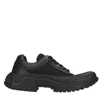 Sneakers in pelle e tessuto 