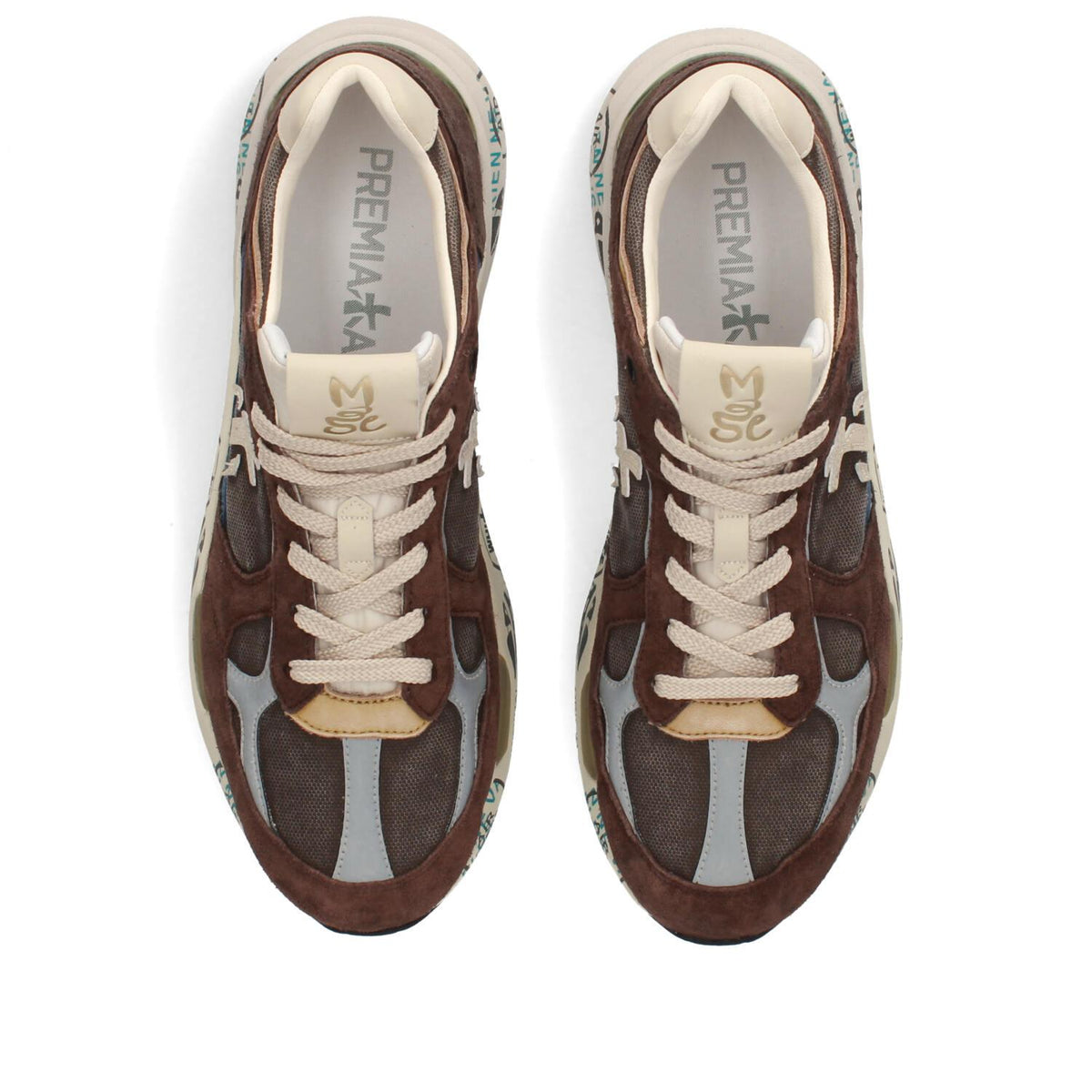 Sneakers in pelle ecopelle e tessuto 