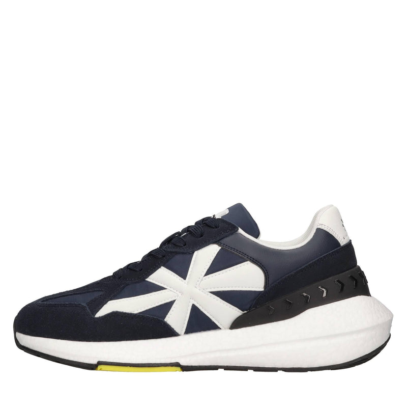 Sneakers in pelle e tessuto 