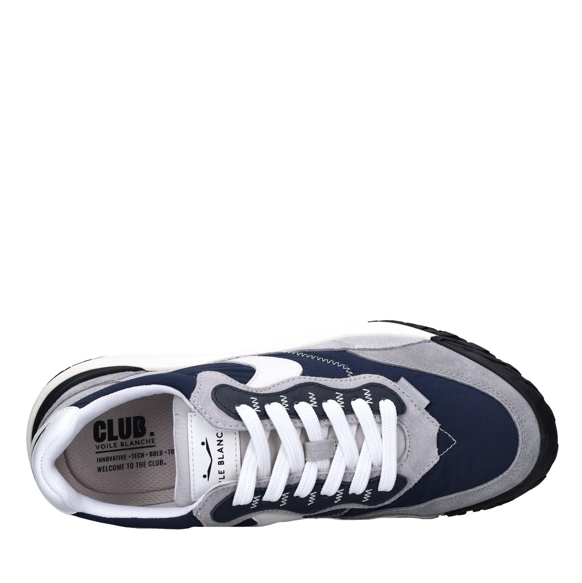 Sneakers in pelle e tessuto 