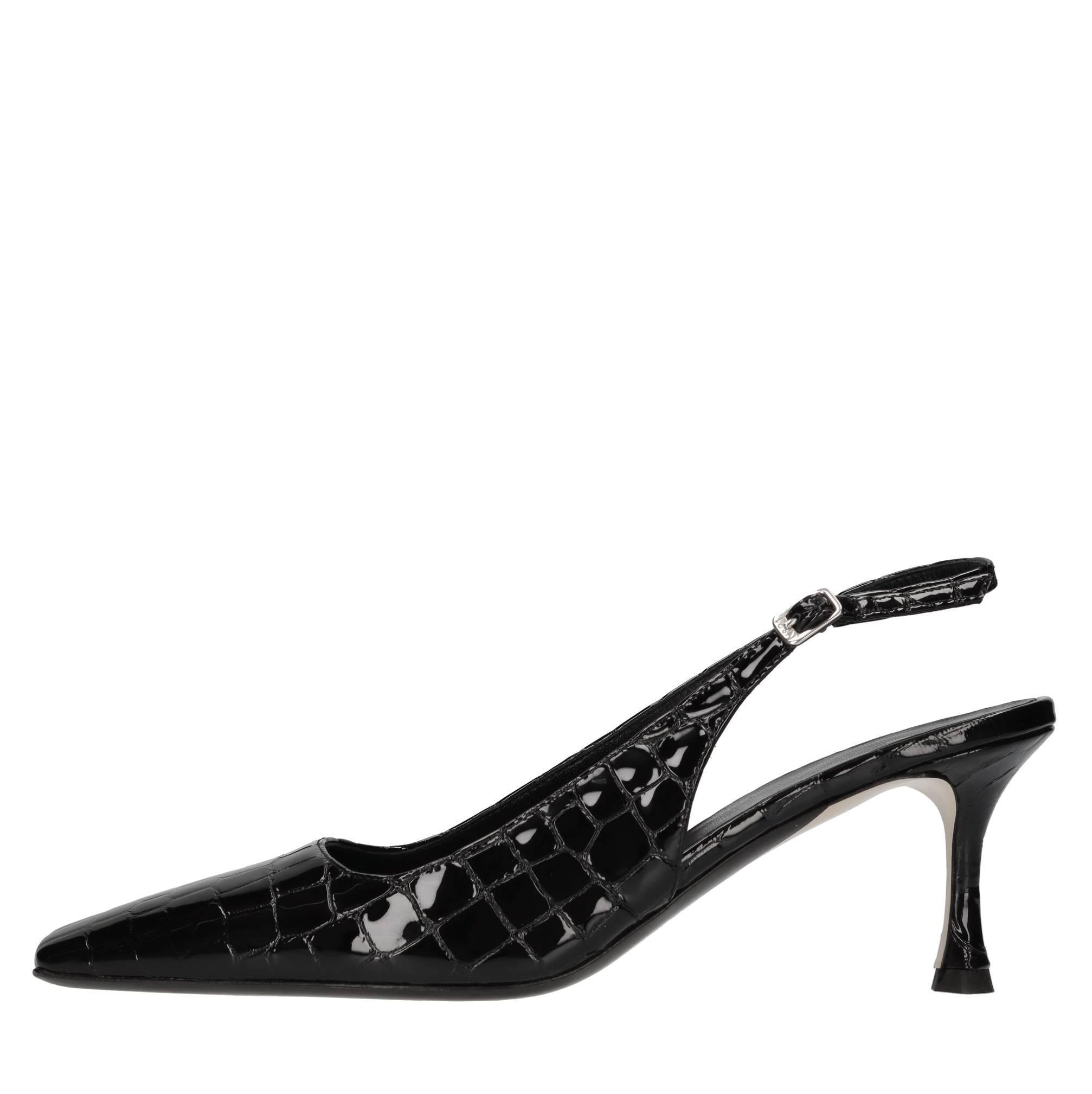 Décolleté slingback in pelle 