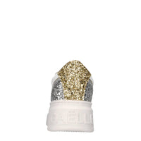 Sneakers in pelle e glitter 