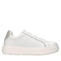 Sneakers in pelle, ecopelle e strass 