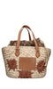 LA CARRIE Borsa Seasalt in rafia ed ecopelle