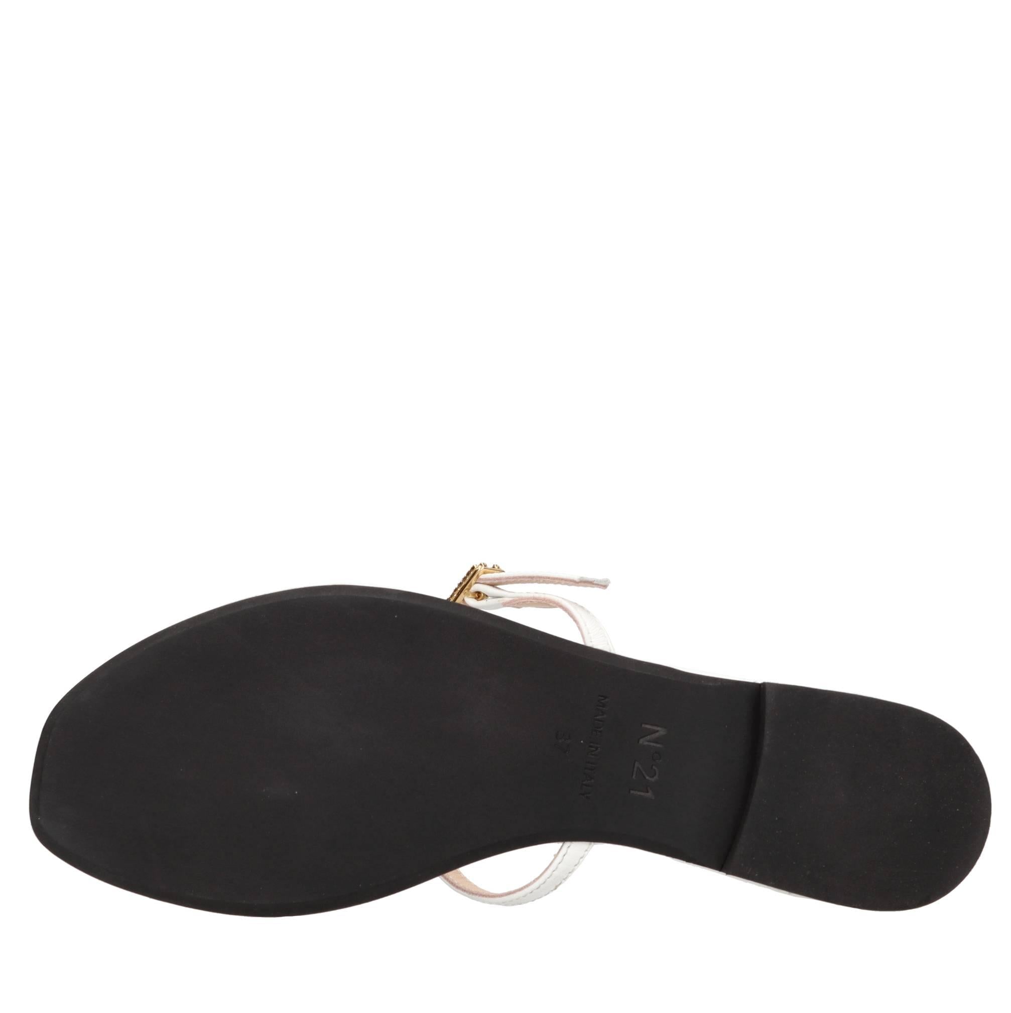 Sandali flat in pelle 