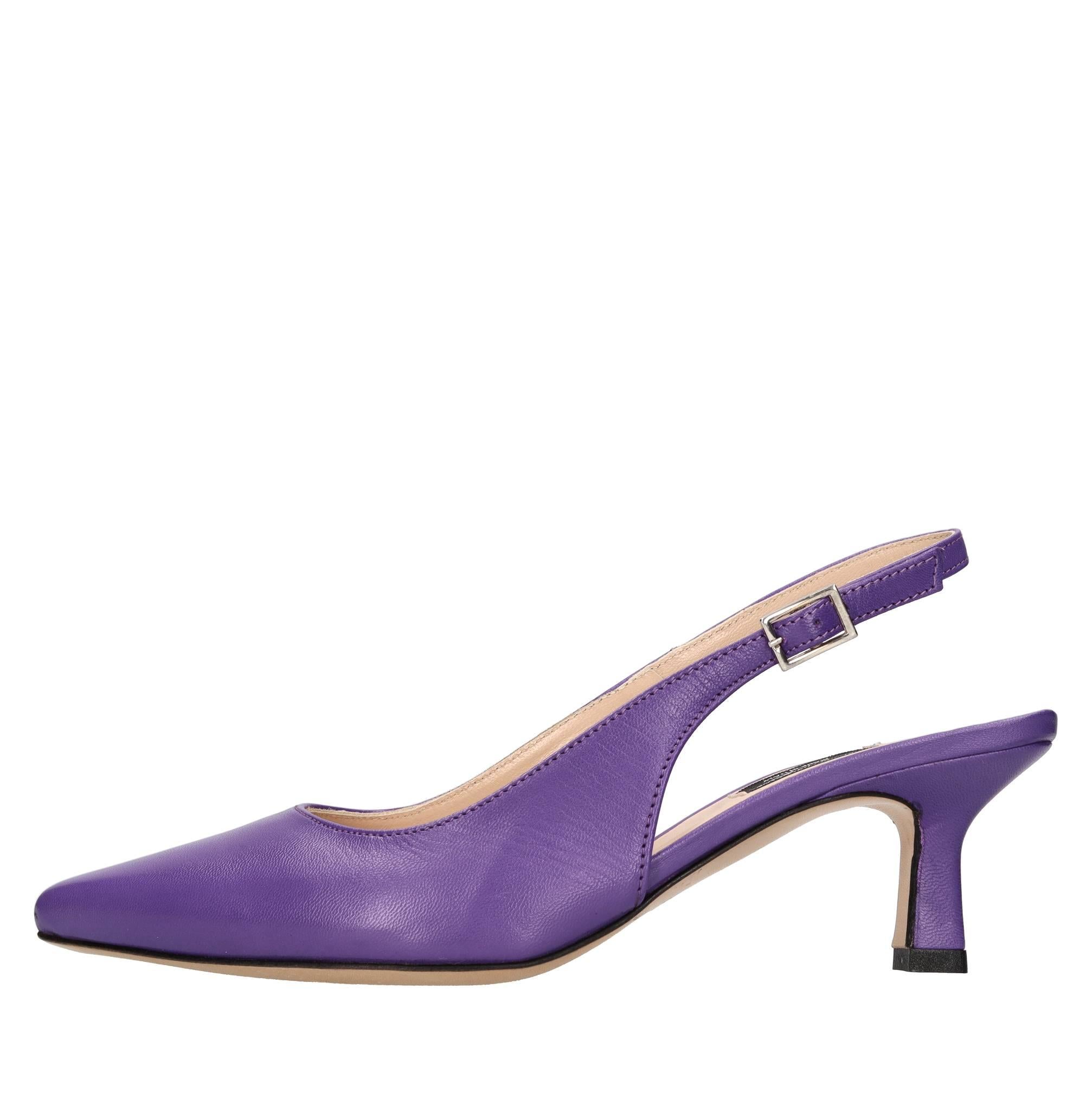 Décolleté slingback in pelle 