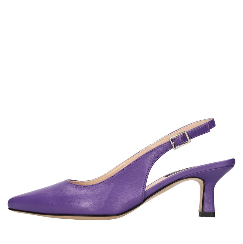 Décolleté slingback in pelle 