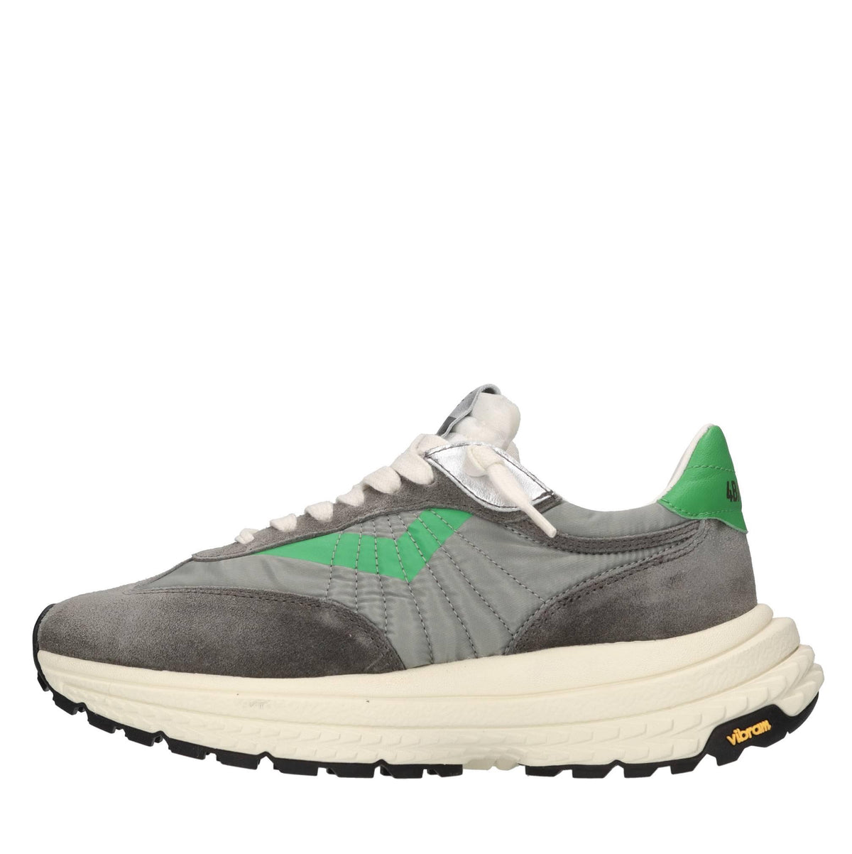 Sneakers in pelle e tessuto 