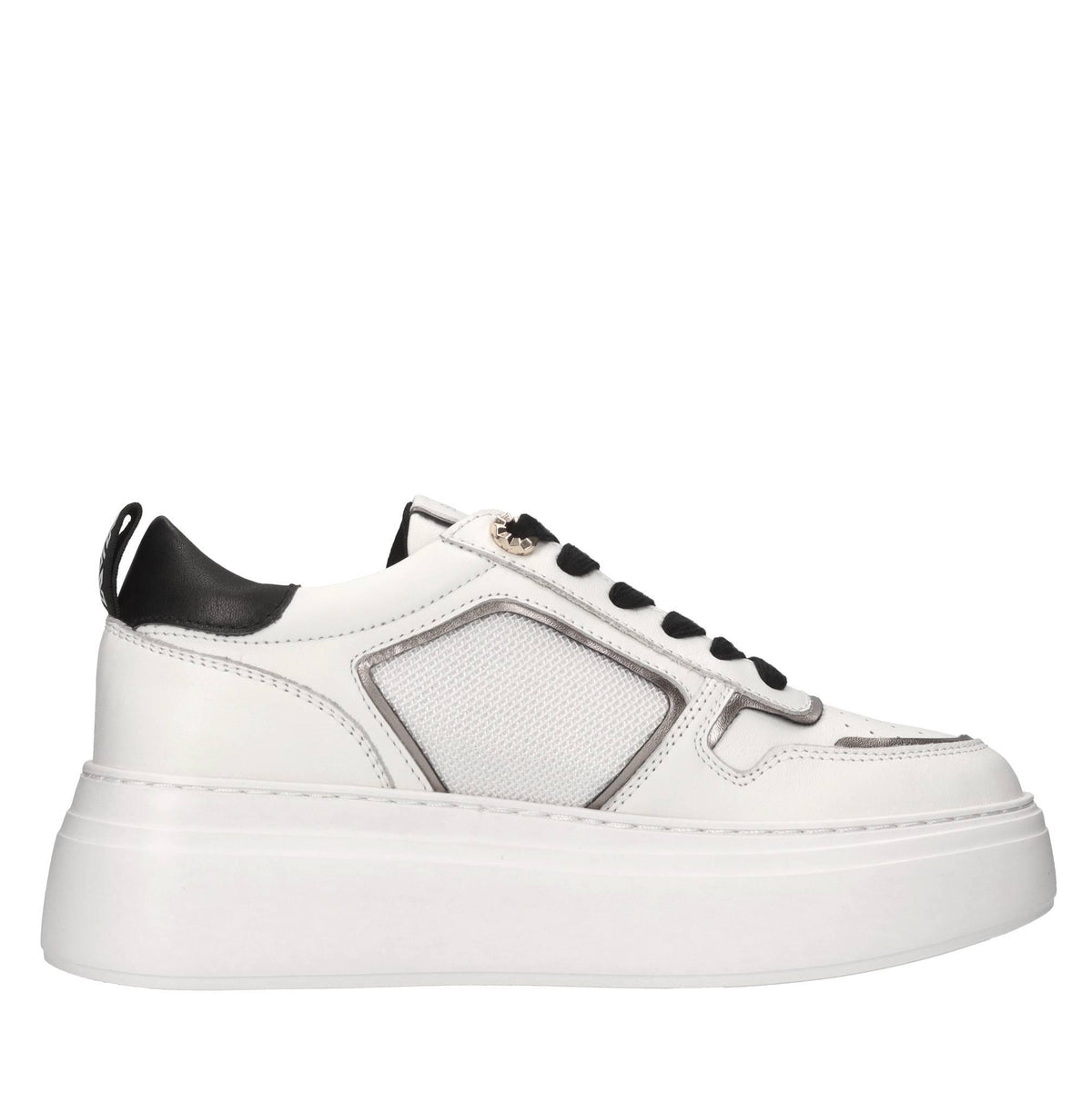 Sneakers in pelle e tessuto 