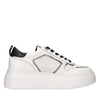 Sneakers in pelle e tessuto 