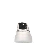 Sneakers in pelle e tessuto 