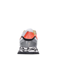 Sneakers in pelle e tessuto 