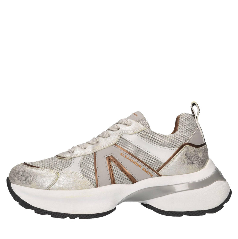 Sneakers in pelle, ecopelle e tessuto 