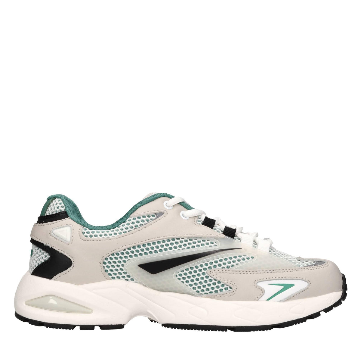 Sneakers in pelle e tessuto 