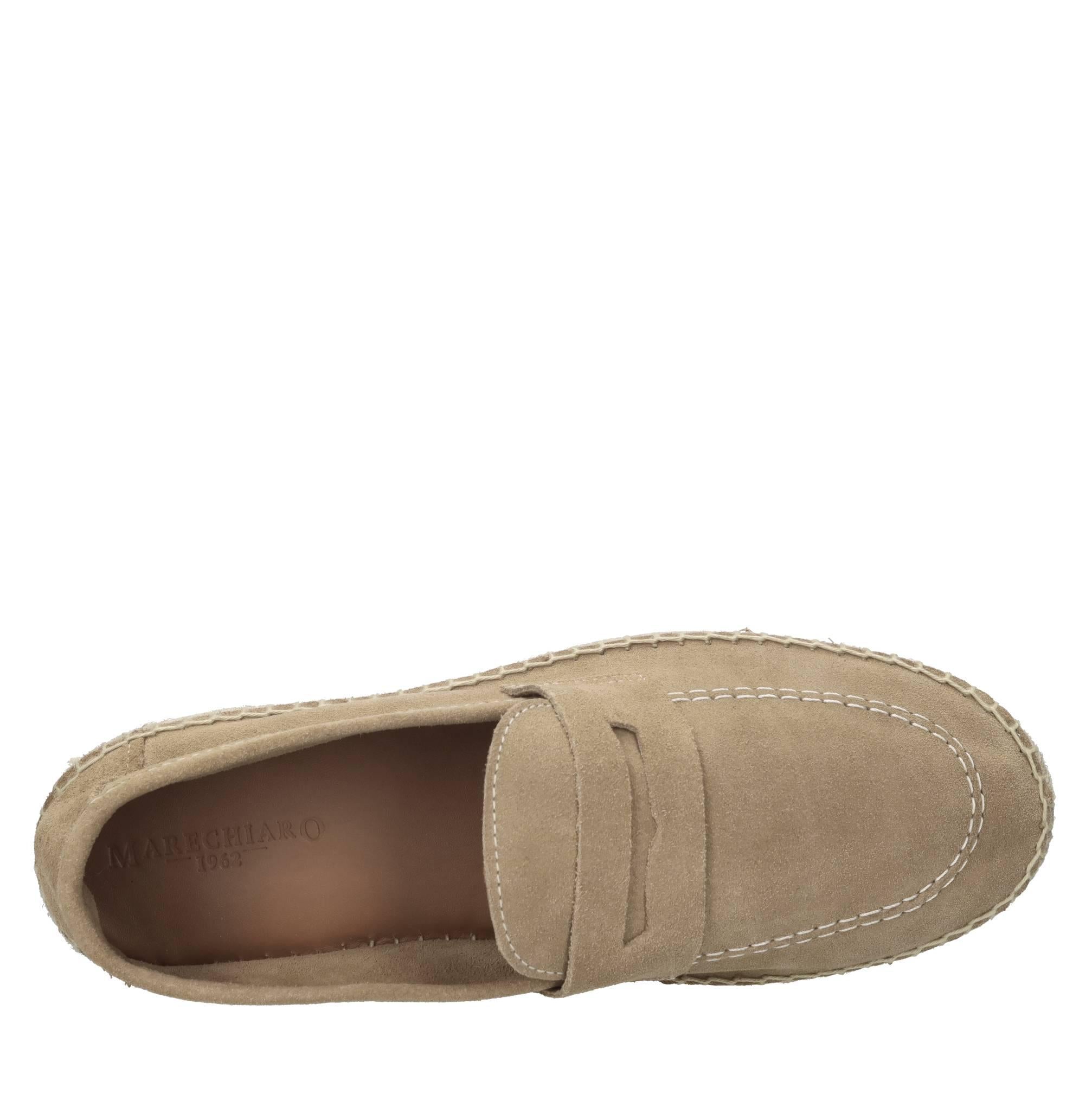 Mocassini espadrillas in camoscio e rafia 