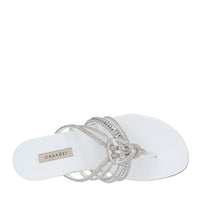 Sandali Flat infradito CASADEI modello STRATOSPHERE tessuto strass e pelle 