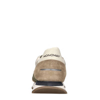 Sneakers in pelle e tessuto 