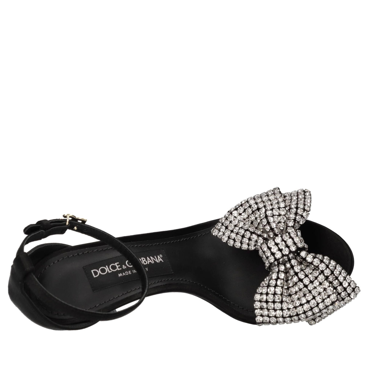Sandali Keira in raso con fiocco di strass 