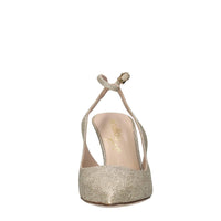 Décolleté slingback in tessuto microglitter 