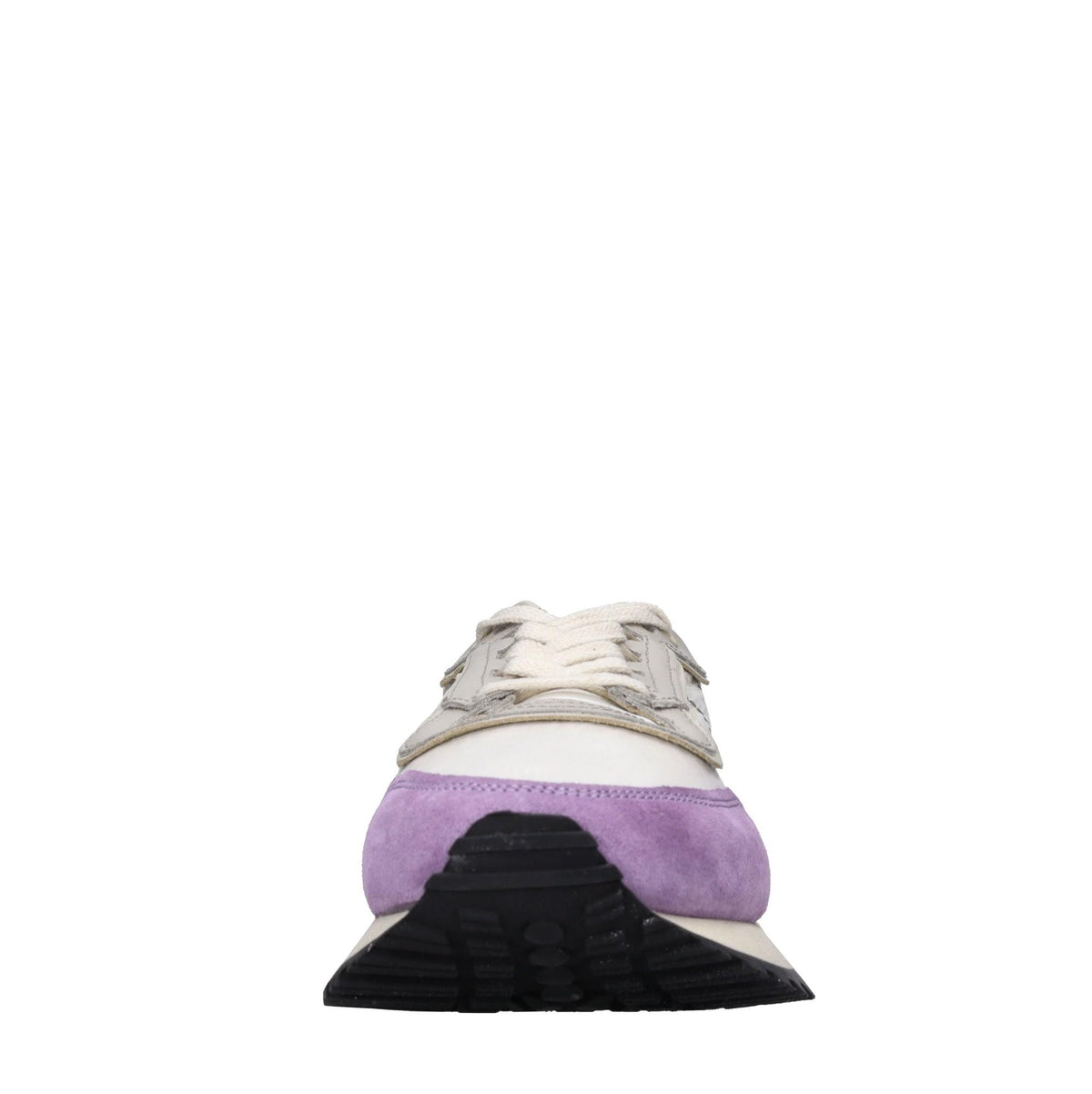 Sneakers in pelle e tessuto 