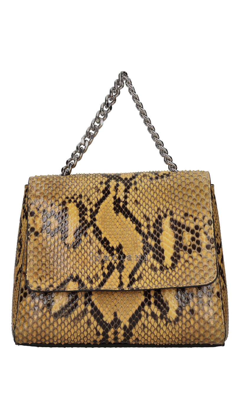 Borsa-marsupio in pelle stampa pitone 