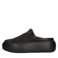 Mules in ecopelle e tessuto elasticizzato 