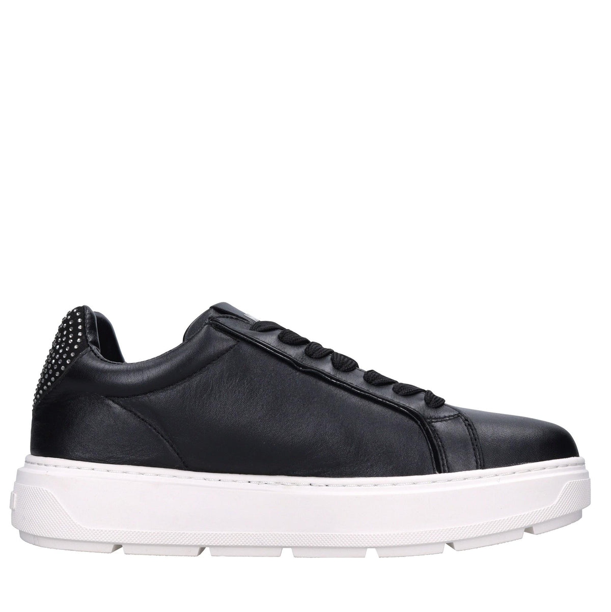 Sneakers in pelle, ecopelle e strass 