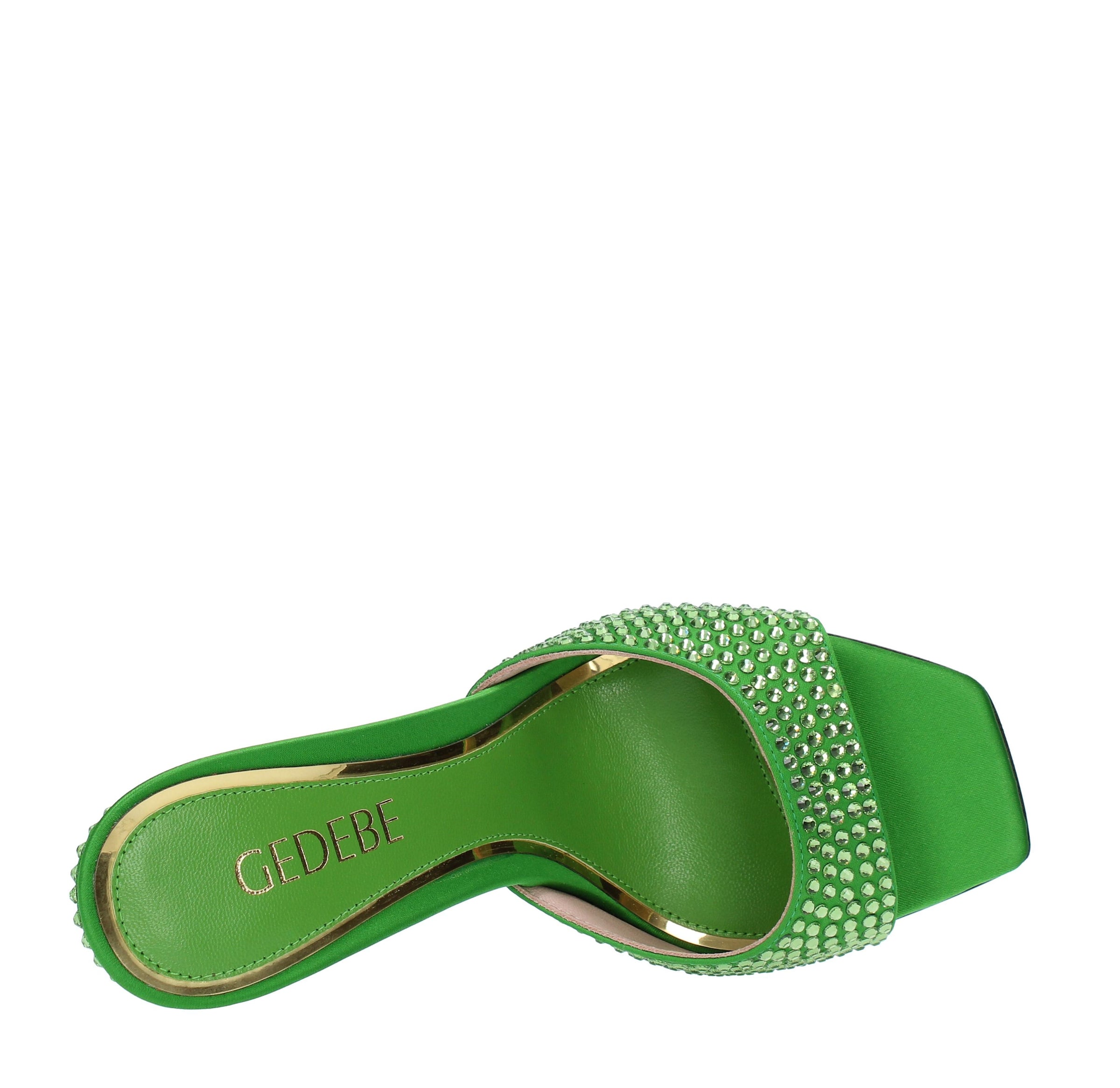 Mules modello DITA 95 in raso e strass 