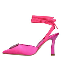 Décolleté slingback in raso 