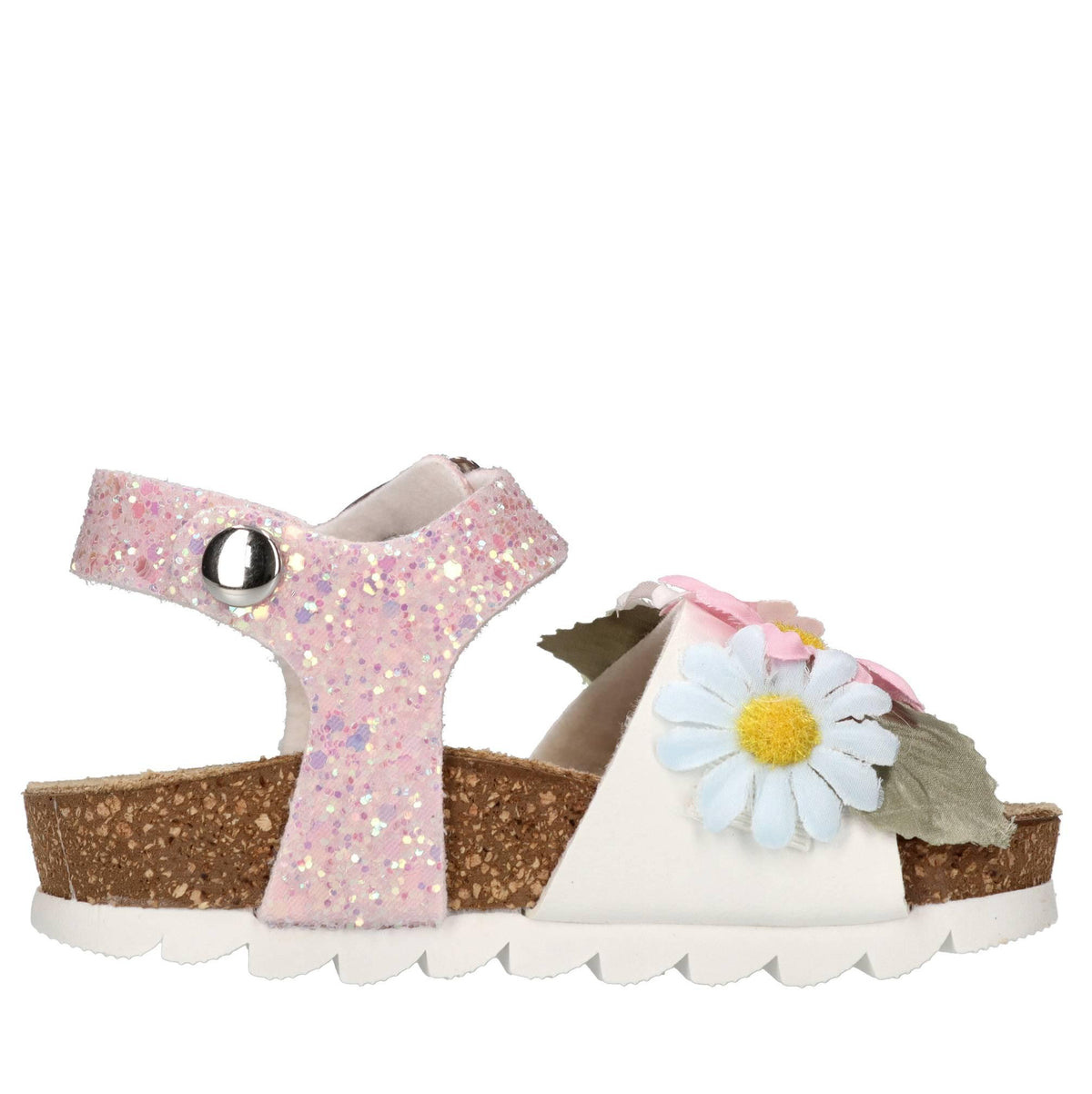 Sandali in ecopelle e glitter 