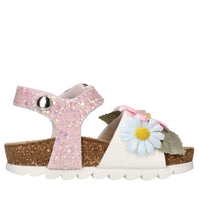 Sandali in ecopelle e glitter 