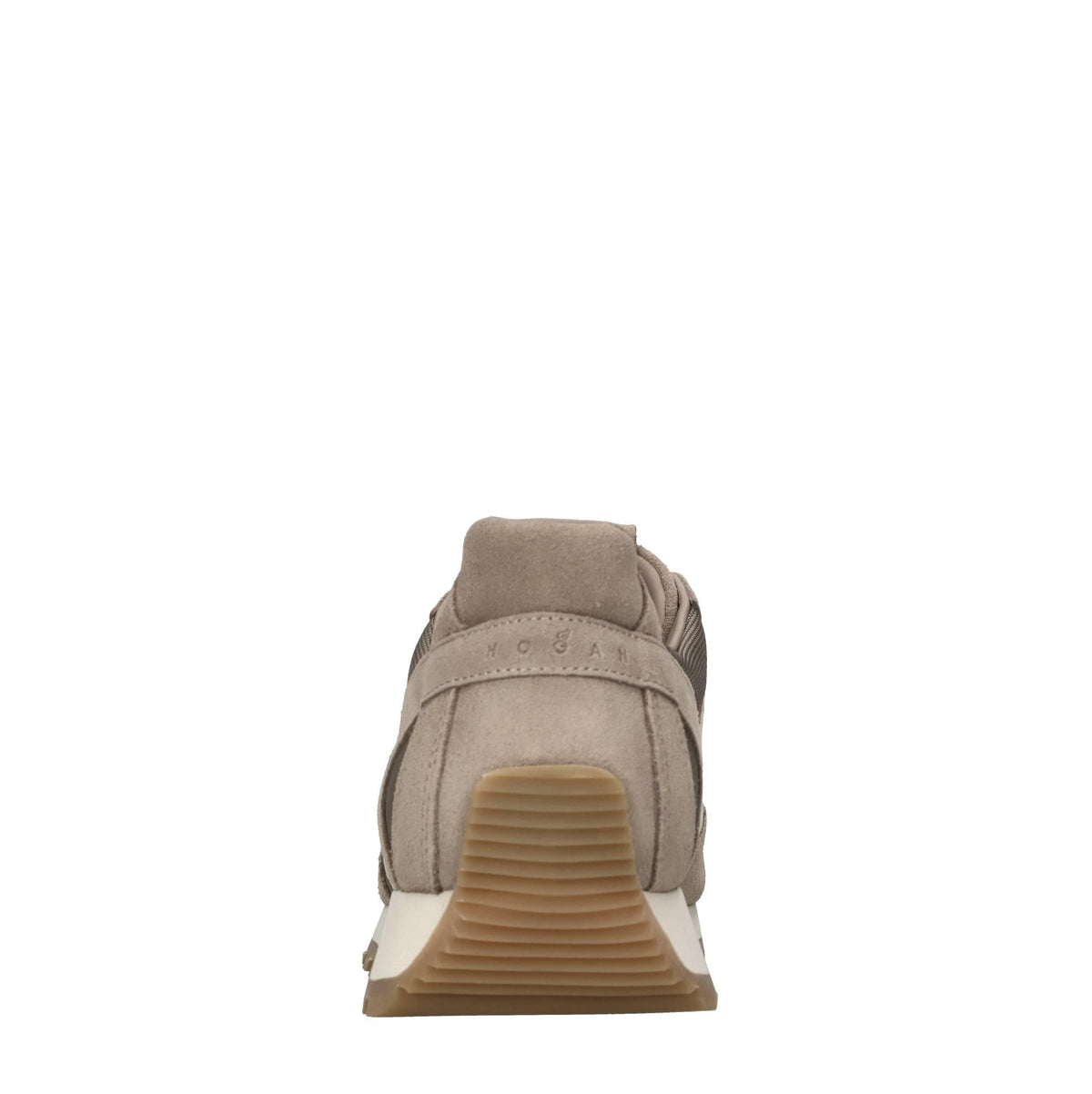 Sneakers pelle e tessuto 