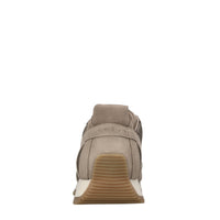 Sneakers pelle e tessuto 