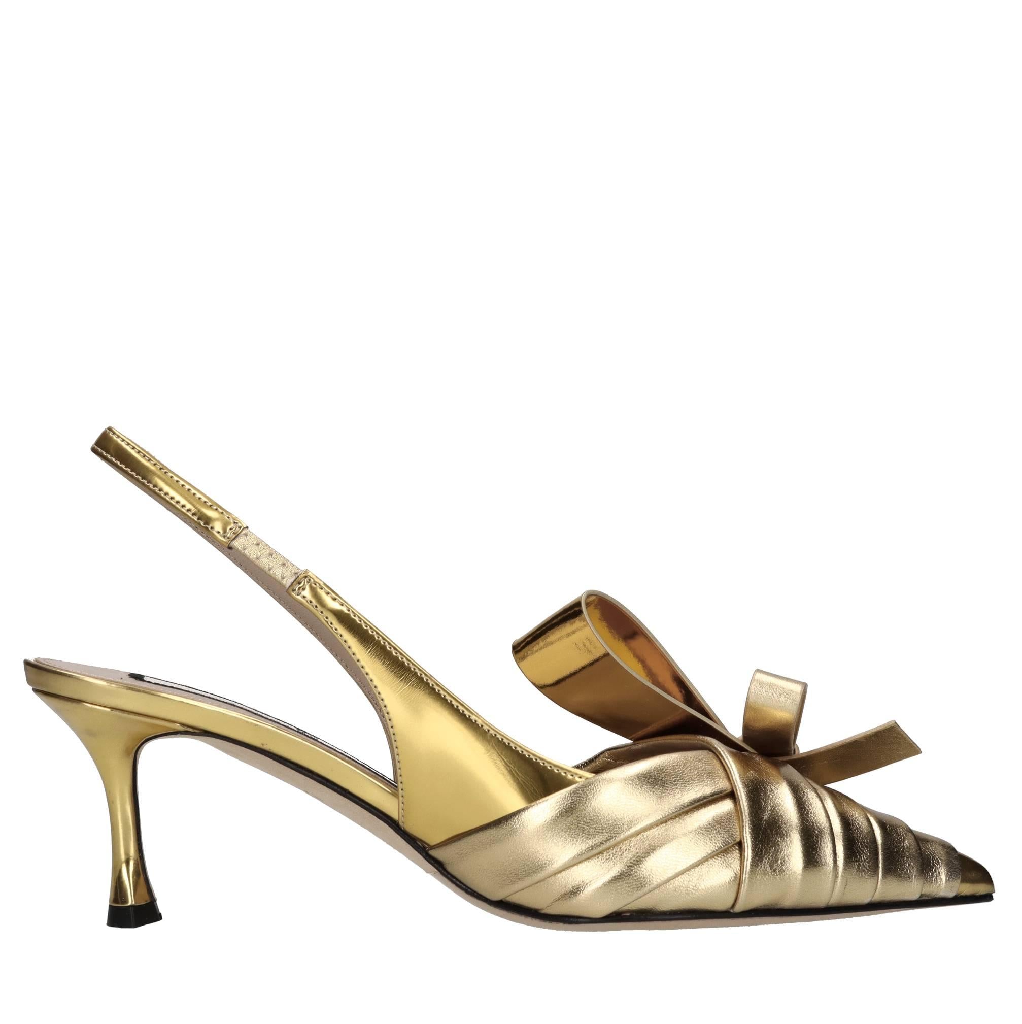 Décolleté slingback in pelle 