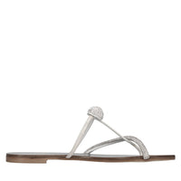 Flat in tessuto e strass 