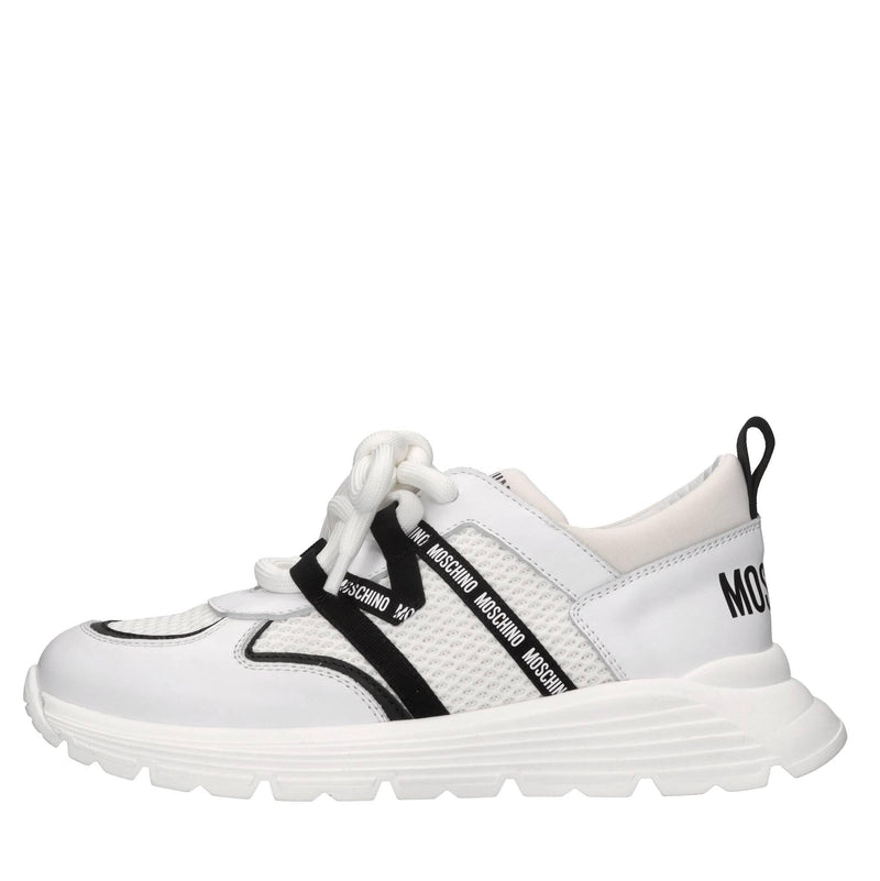 Sneakers in pelle e tessuto 