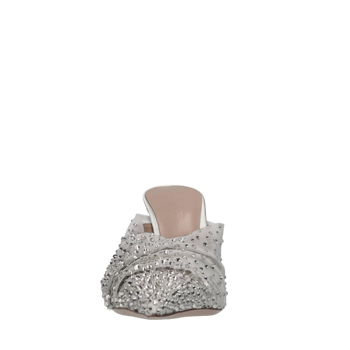 Mules in tulle e strass 