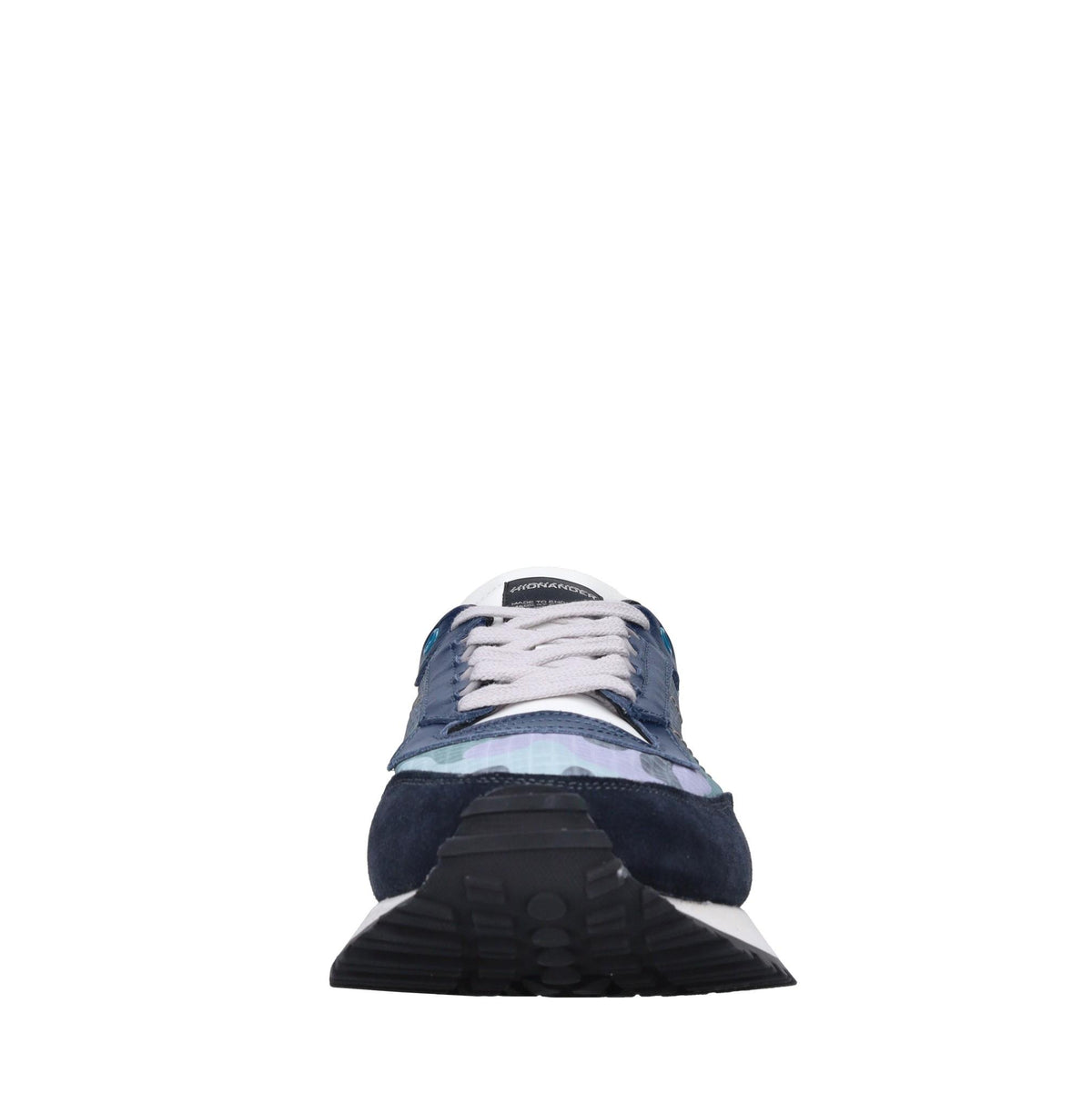 Sneakers in pelle e tessuto 