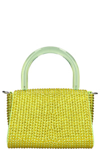 Borsa mini Cookie in raso e strass 