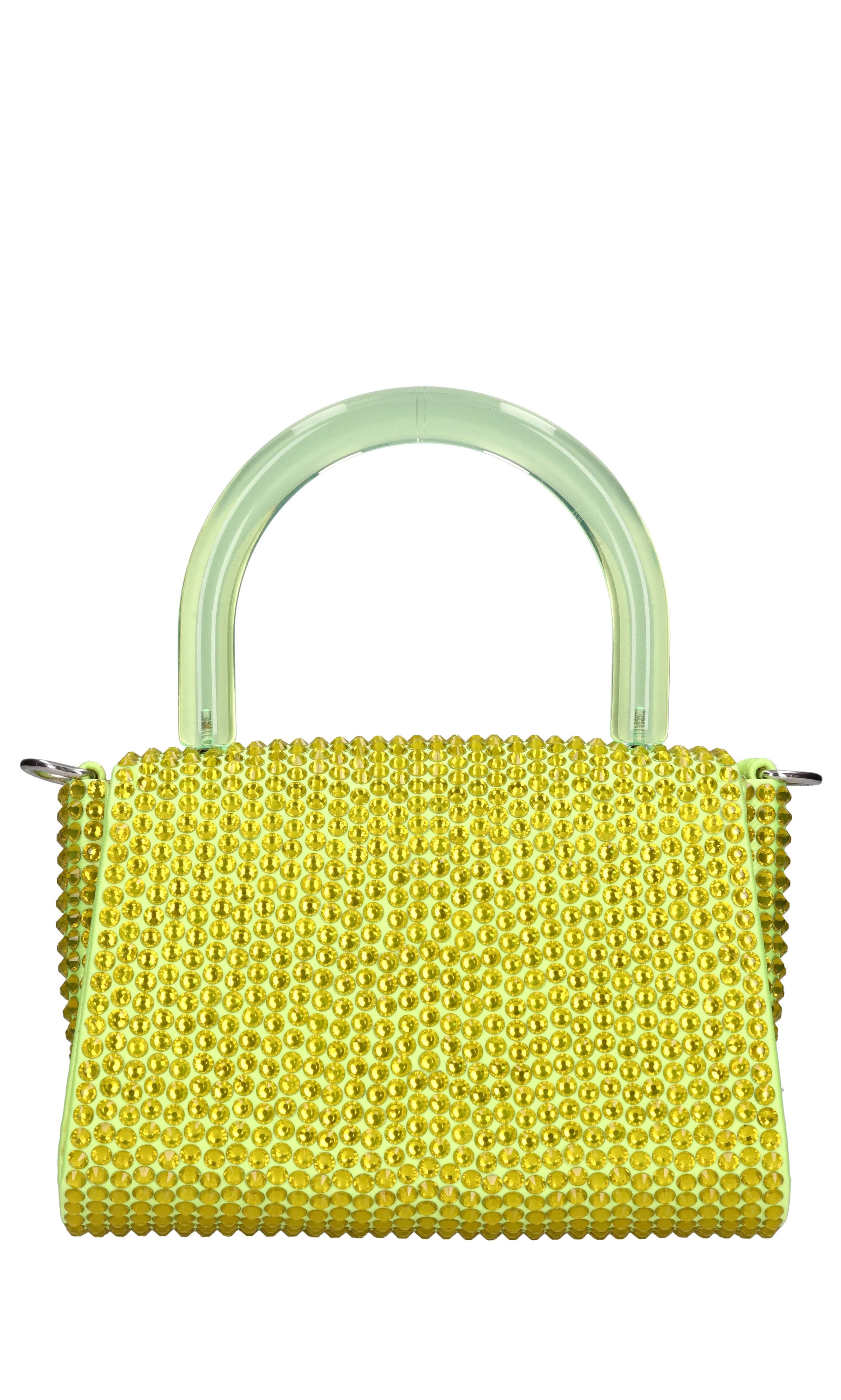 Borsa mini Cookie in raso e strass 