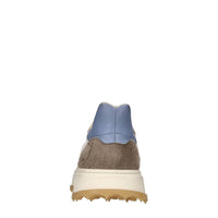 Sneakers in pelle e tessuto 