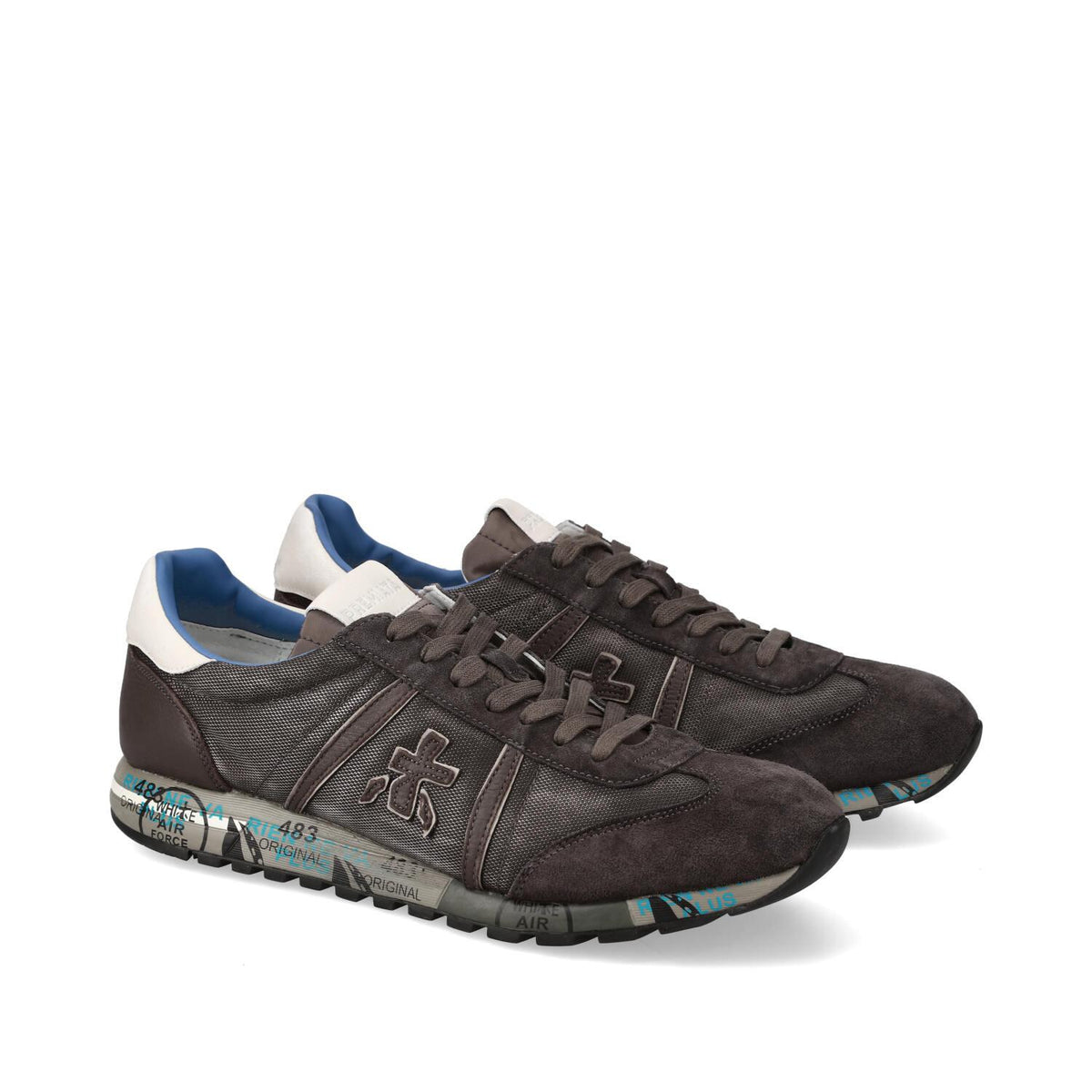 Sneakers in camoscio tessuto ed ecopelle 