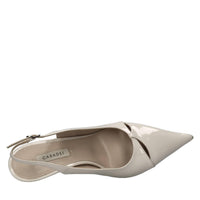 Décolleté slingback blade in pelle 