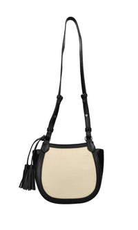 Borsa in ecopelle e tessuto 