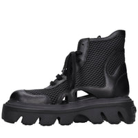Sneakers in pelle e tessuto 