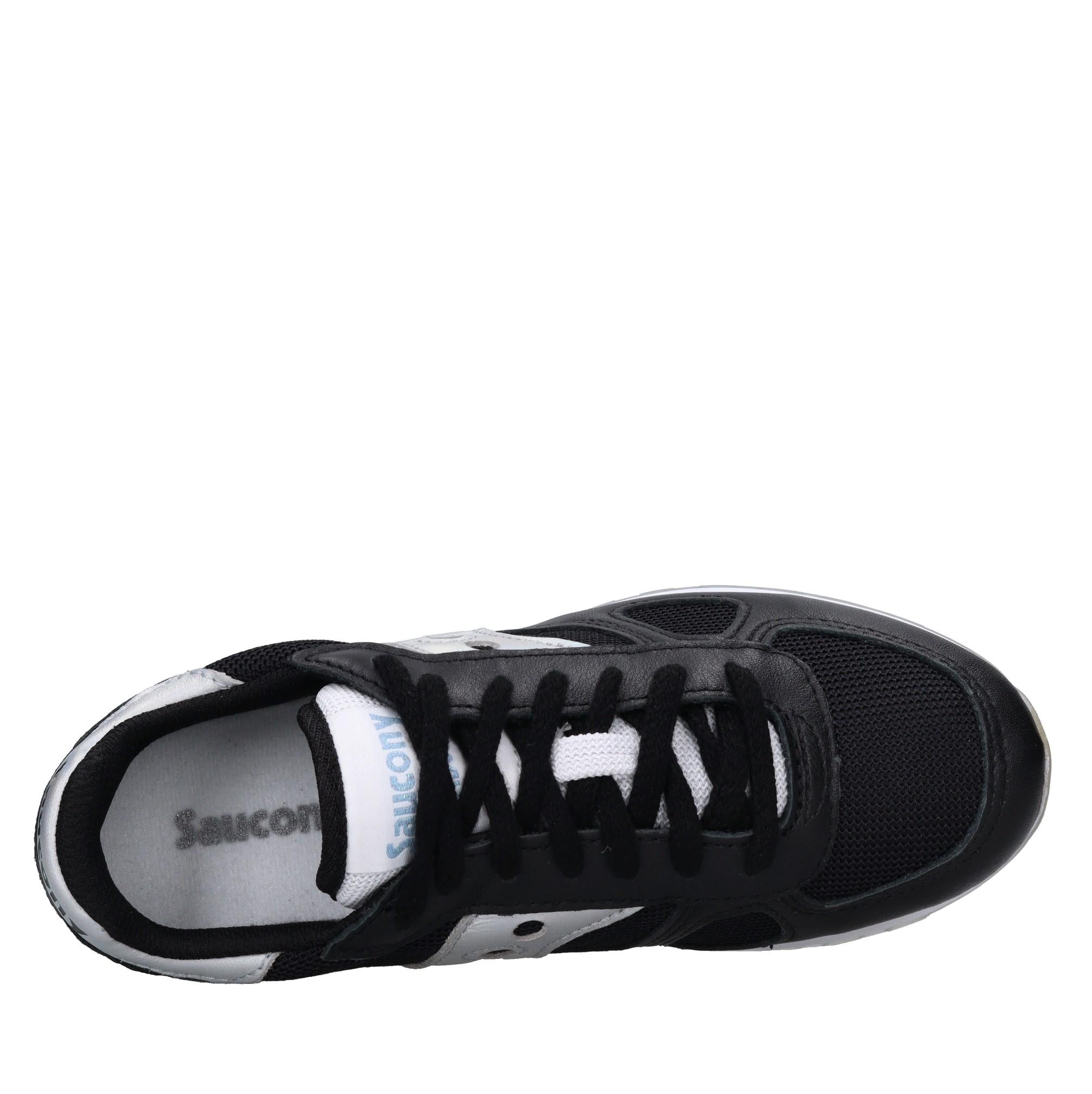 Sneakers in pelle e tessuto 