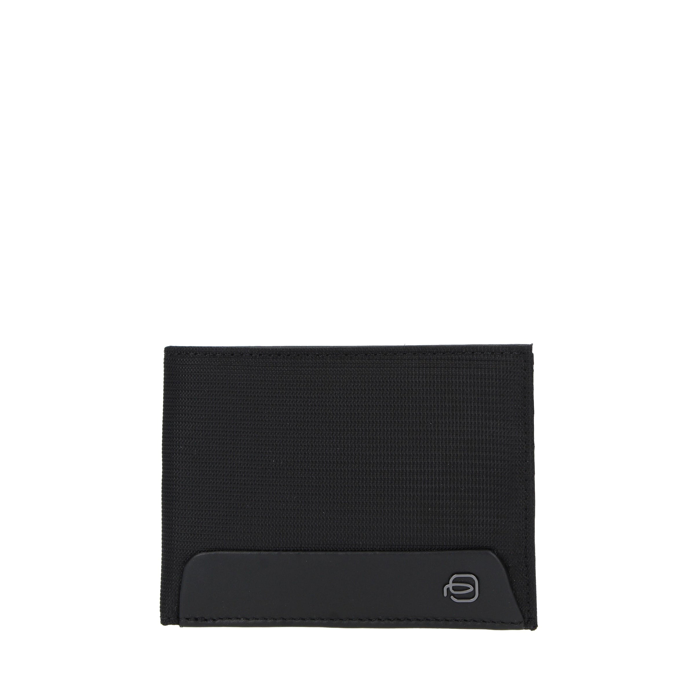 Portafoglio PIQUADRO codice prodotto OUTPU257S115R in pelle e tessuto 