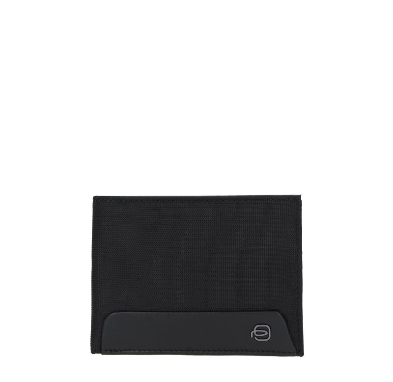 Portafoglio PIQUADRO codice prodotto OUTPU257S115R in pelle e tessuto 