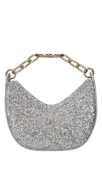 Borsa in ecopelle e glitter 