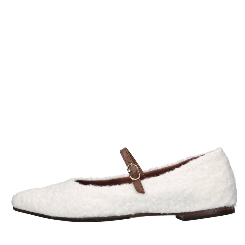 Ballerine in ecopelliccia e pelle 